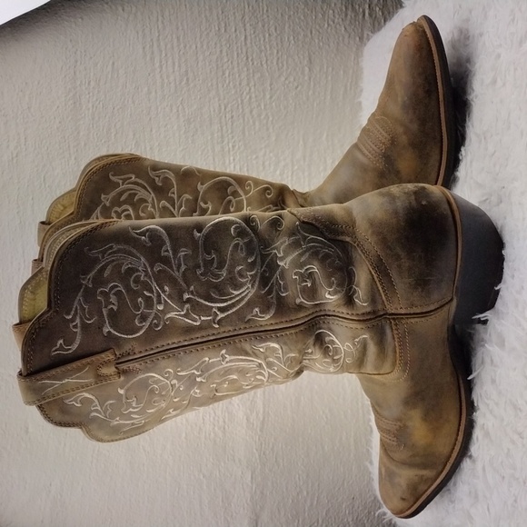 TWISTED X Brown Leather Fancy Stitched Almond Toe Western Performance Boot - Picture 16 of 16